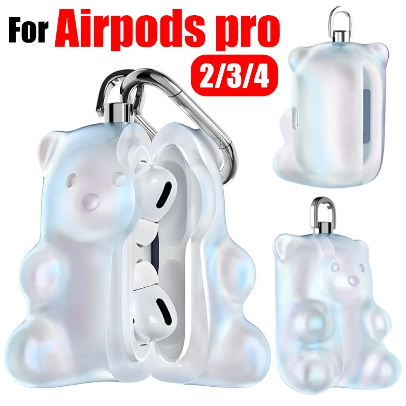 Funda para auriculares Gummy Bear, bonita funda transparente para Airpods Pro2 Pro4/3, accesorios para Apple Airpods Pro4 Pro3 Pro2