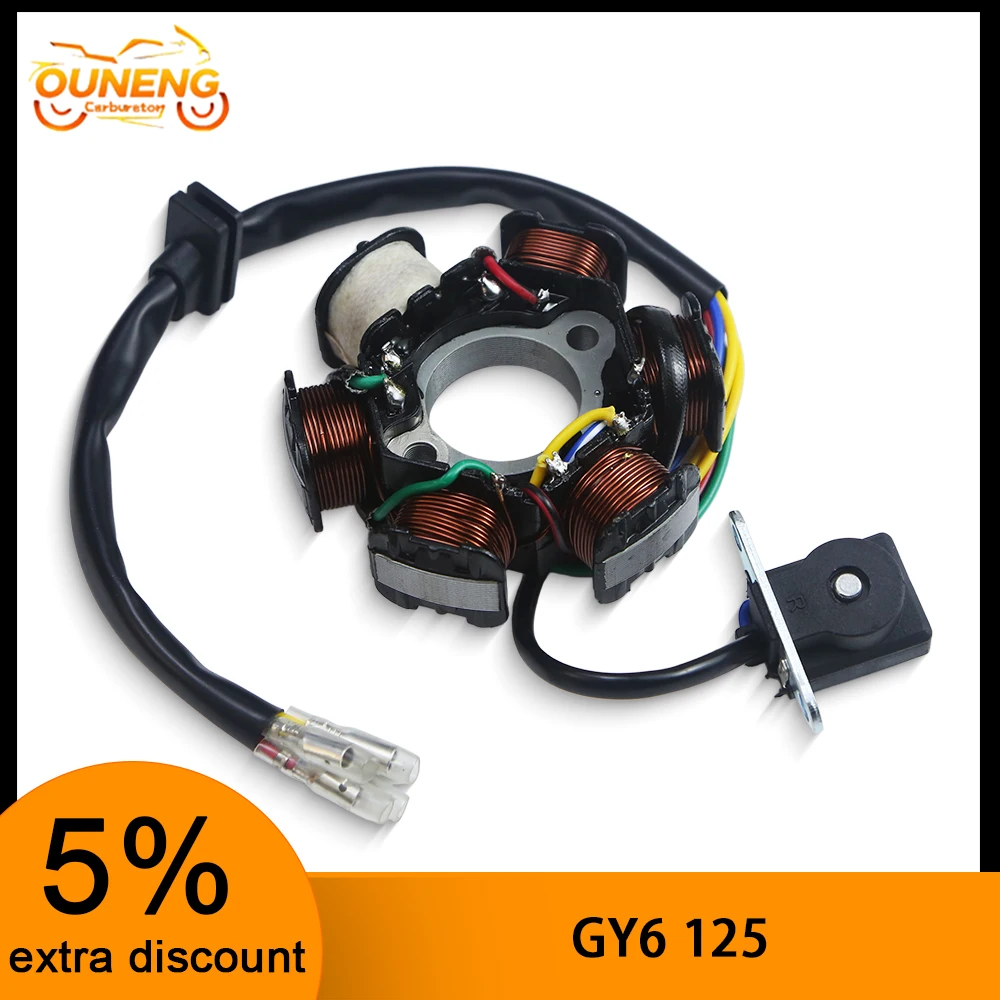 Motorcycle Ignition Stator Magneto Coil For 139QMB 147QMD 152QMI 157QMJ GY6 49cc 50cc 110cc 125cc 150cc Scooter Moped
