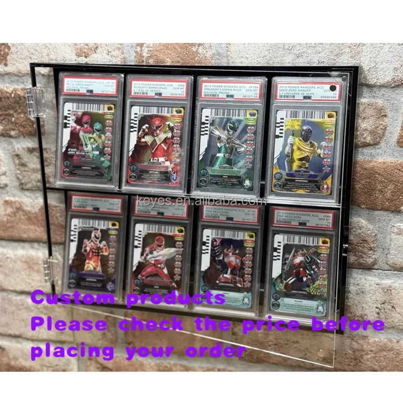custom.Modern Eco-Friendly Acrylic Trading Card Swing Open Display (Holds 8 Graded) BGS Freestanding
