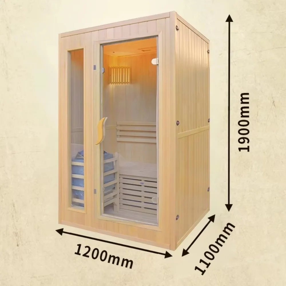 Icegalax New Arrival 1-3 Person Infrared Dry Sauna Room Traditional Heat Sauna Solid Wood Sauna Cabin for Apartment or Villa