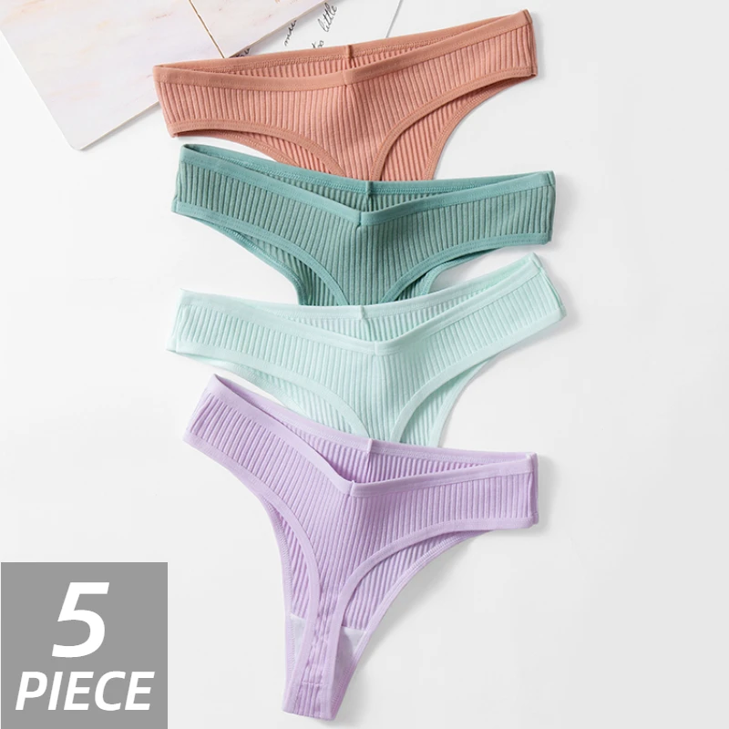 BZEL 5 unids/set de bragas para mujer, lencería Sexy, Tangas de algodón, Tanga, ropa interior cómoda para mujer, calzoncillos femeninos, Tangas para mujer