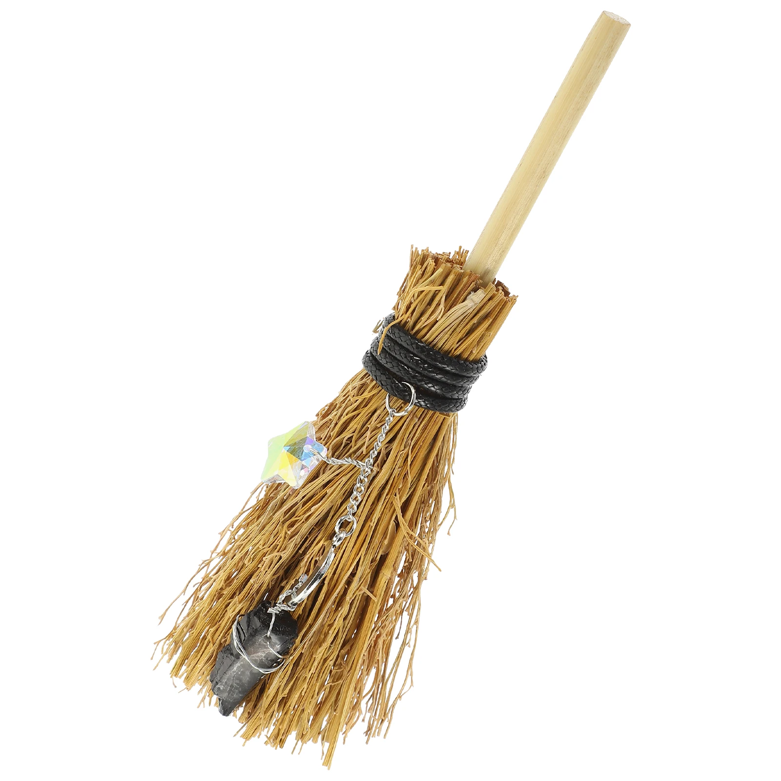 

DIY Charm Pendant Broom Crystal Decorative Broom Pendant for Halloween Party Car Hanging Witch Charms