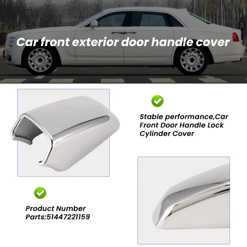 Car Front Door Handle Lock Cylinder Cover 51447221159 For Rolls-Royce Ghost 2009-2014 Door Exterior Handle Cover