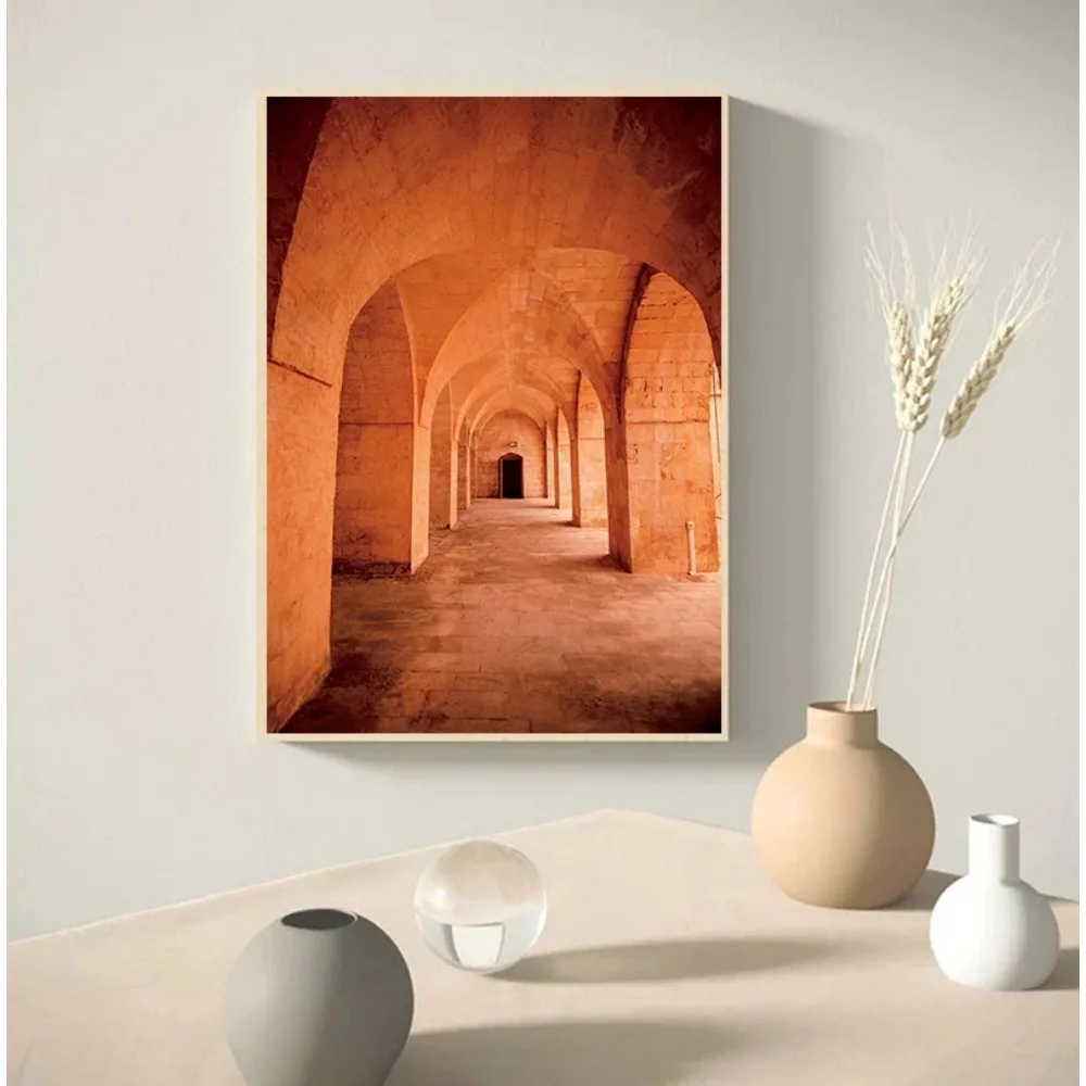 Moroccan Door Wall Art Canvas Painting Print Marrakesh Architecture Poster Boho Wall Terracotta Art Picture Home Decoration