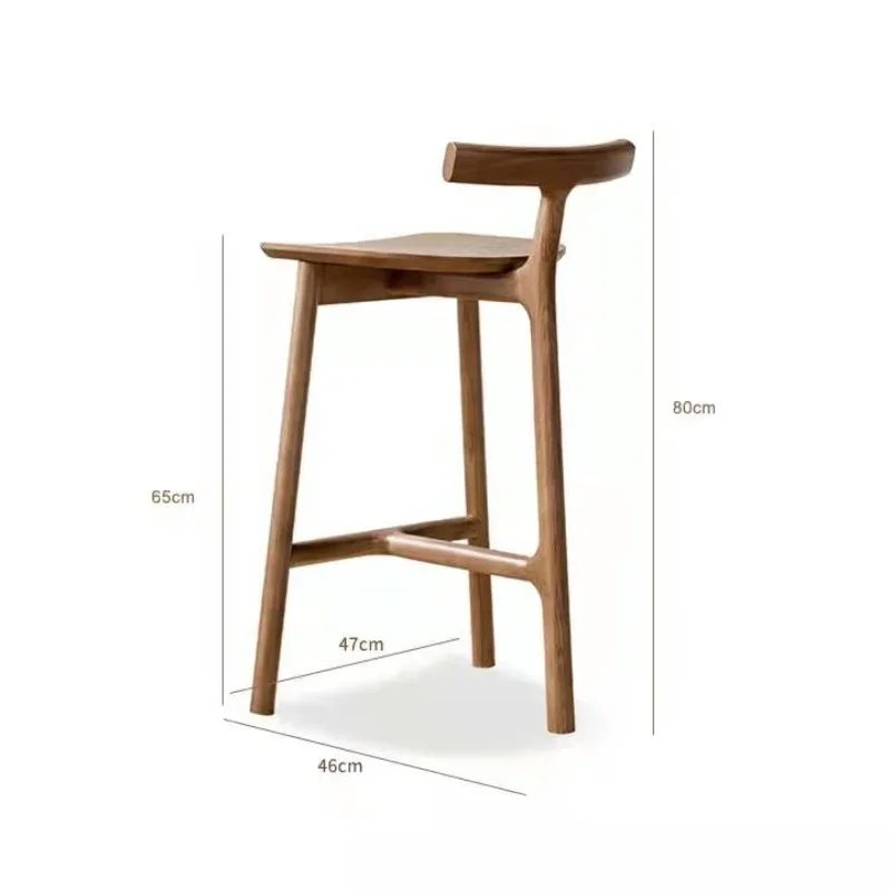 Solid Wood Bar Chairs for Home Bar Chair Nordic Designer Leisure High Stools Modern Minimalist Household Bar Chair Furniture