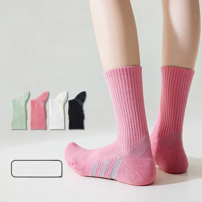 

3 pair Women's Socks Road Cycling Socks Bicycle Professional Sports Running Badminton Terry Bottom Fitness Quick-Drying