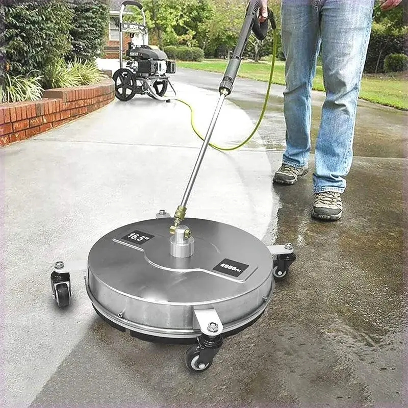 Washing Machine High Pressure Stainless Steel Washing Site 16.5 Inch Surface Cleaner 4 Wheel Floor Washer Household High