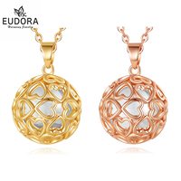 Eudora 20MM Bola De Grossesse Heart Harmony Ball Necklace Pregnancy Chime Bola Angel Caller Pendant Fine Jewelry for Women Gift