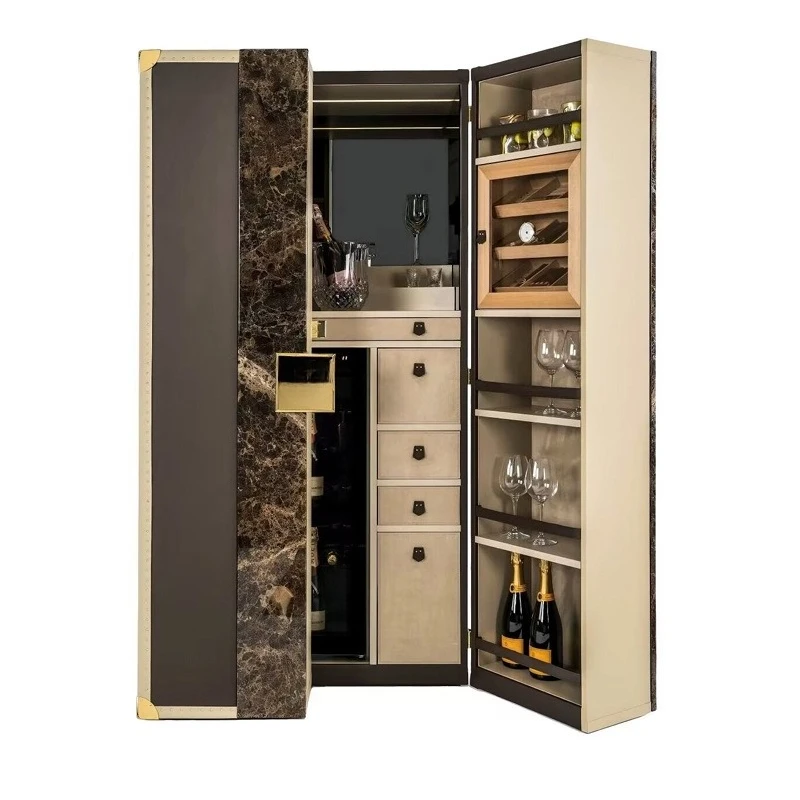 Italian light luxury solid wood wine cabinet, locker simple art display cabinet