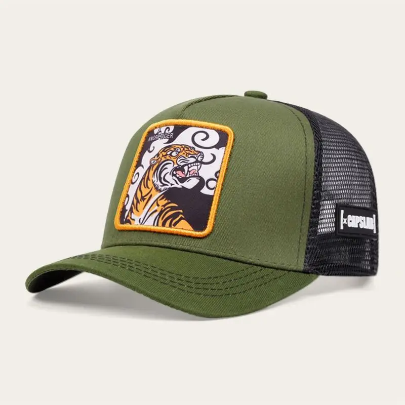 Panther Tiger Ape Embroidered Baseball Cap Unisex Outdoor Travel Sunshade Hat