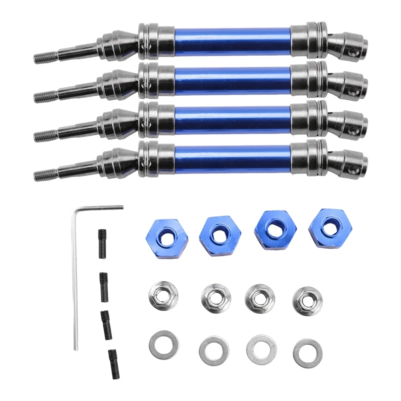 4Pcs Metal Front And Rear Drive Shaft CVD For 1/10 Traxxas Slash Rustler Stampede Hoss VXL 4X4 RC Car Upgrade Parts