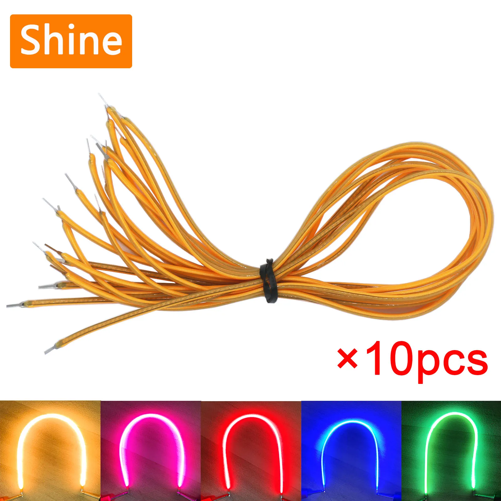 10pcs 3V COB LED Filament Flexible 38mm 60mm 95mm 80mm 130mm 145mm 185mm 260mm 300mm Edison Bulb Lamp Parts LED Diode Decoration