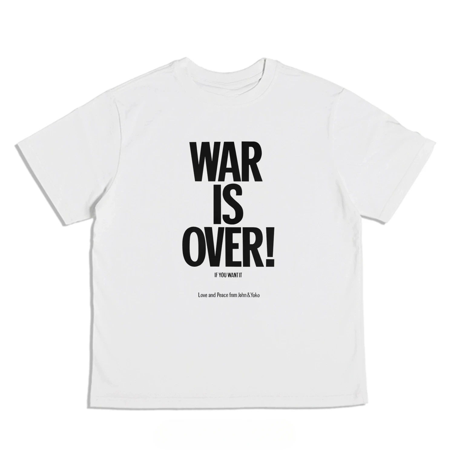 John Lennon: „Der Krieg ist vorbei!“ Peace Campaign Grafik-T-Shirt aus Baumwolle für Herren und Damen, Streetwear-T-Shirt – Detail 7