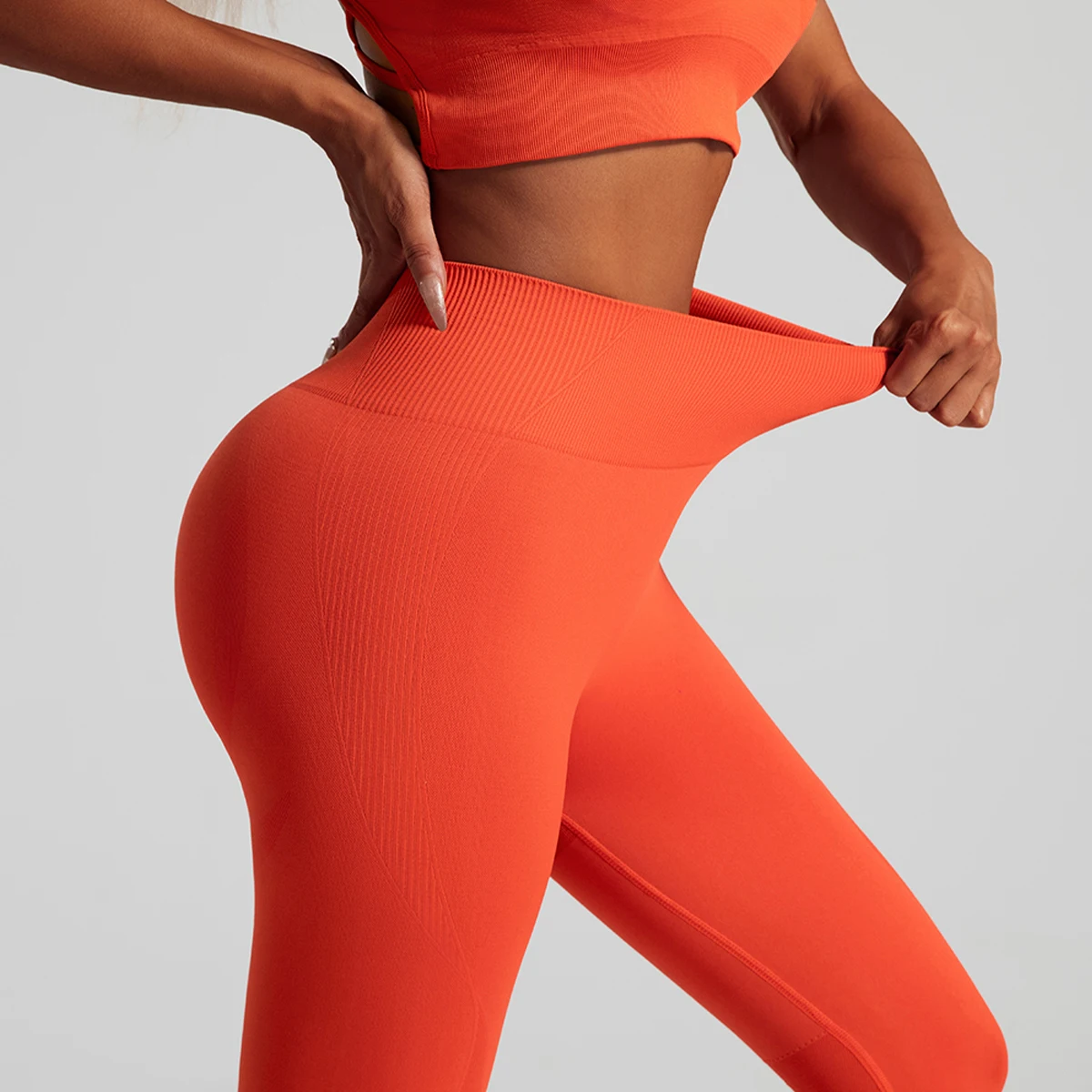 Seamless Peach Butt Lifting Yoga Set 2 Piece, Tummy Control Gym Leggings & sports Bra, 4D Stretch Workout Running Fitness suit