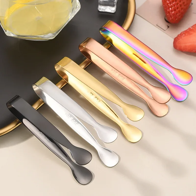 

2/5pcs Ice Tongs Stainless Steel Tongs Sugar Ice Food Serving Kitchen Tongs for Serving Restaurant Hotel Ice Bucket