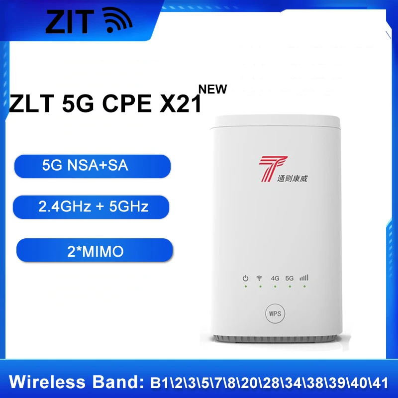 Original brand new 5G product CPE ZLT X21 WIFI router wireless router with SIM card 5g dual frequency NSA+SA  modem 5g wifi