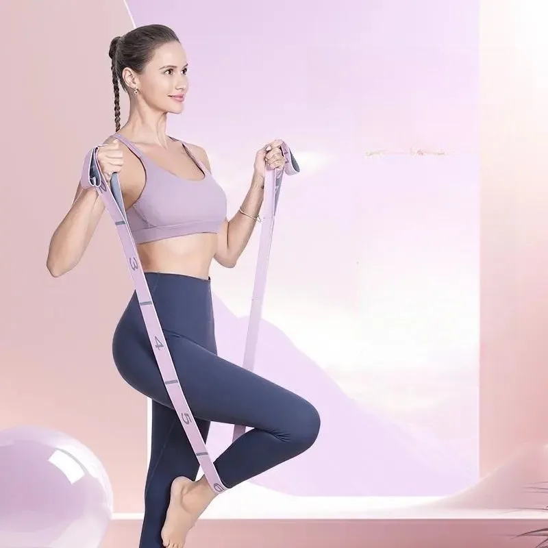 2026 New Numbered Segmented Yoga Resistance Band Strength Training Pull Band Fitness Back Pilates Yoga Rope Yoga Gear