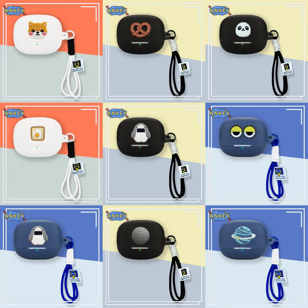 

Чехол для QCY MeloBuds N20, мягкий чехол с рисунком акулы, защитный чехол, ремешок на руку, аксессуары