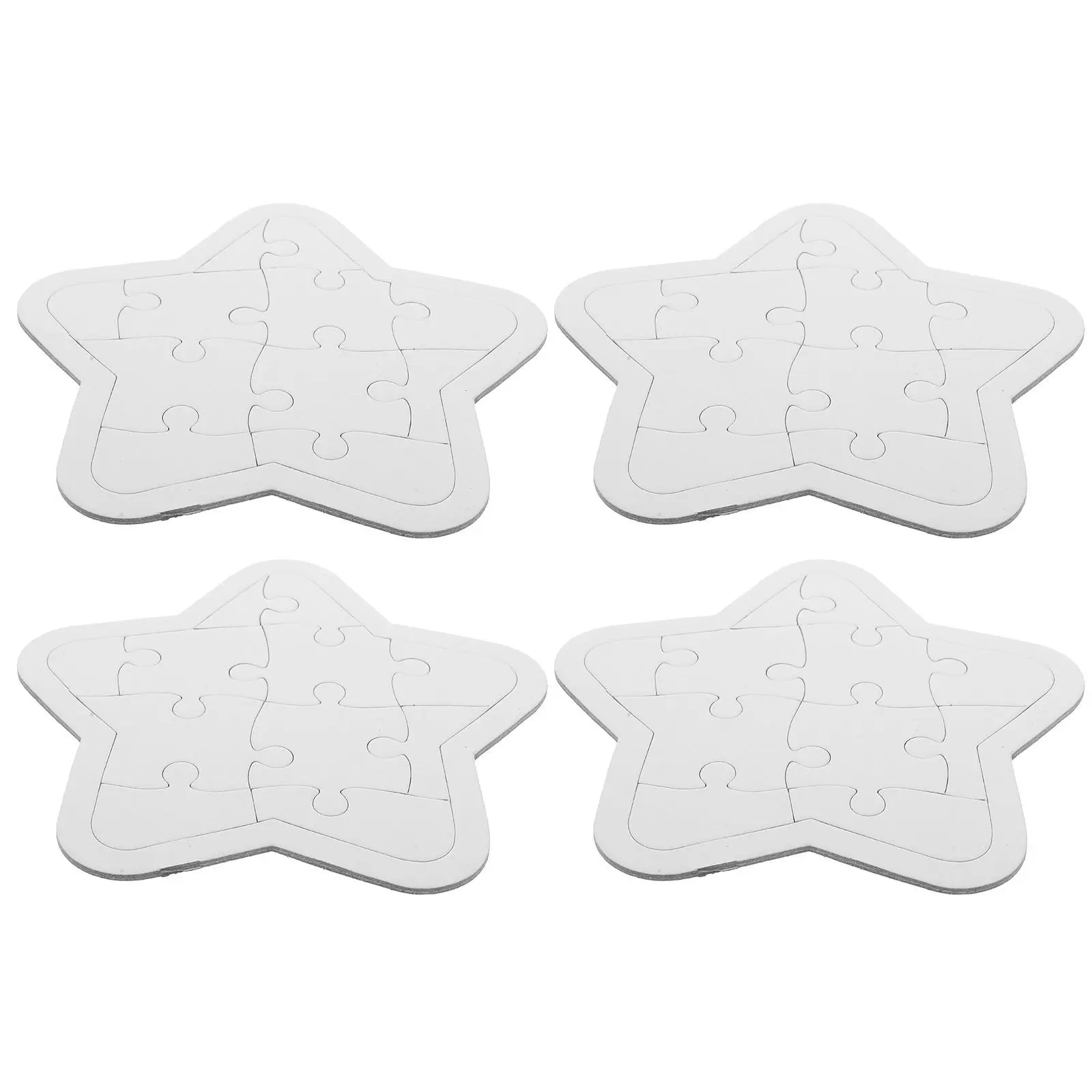 

4 Sheets Blank Puzzle Pieces for Drawing Coloring Doodling DIY Crafts Creative Kids Activity Educational Hand-Eye Coordination