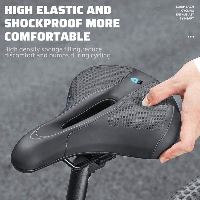 WEST BIKING Bike Saddle Hollow Breathable MTB Road Bicycle Saddle Shockproof Cycling Seat PU Non-Slip Leather Cushion Saddles