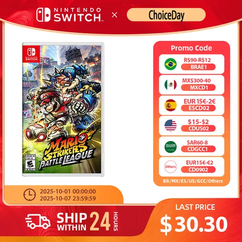 Nintendo Switch- Mario Strikers Battle League - Support TV Tabletop Handheld Official Original for Switch OLED Lite Game Card