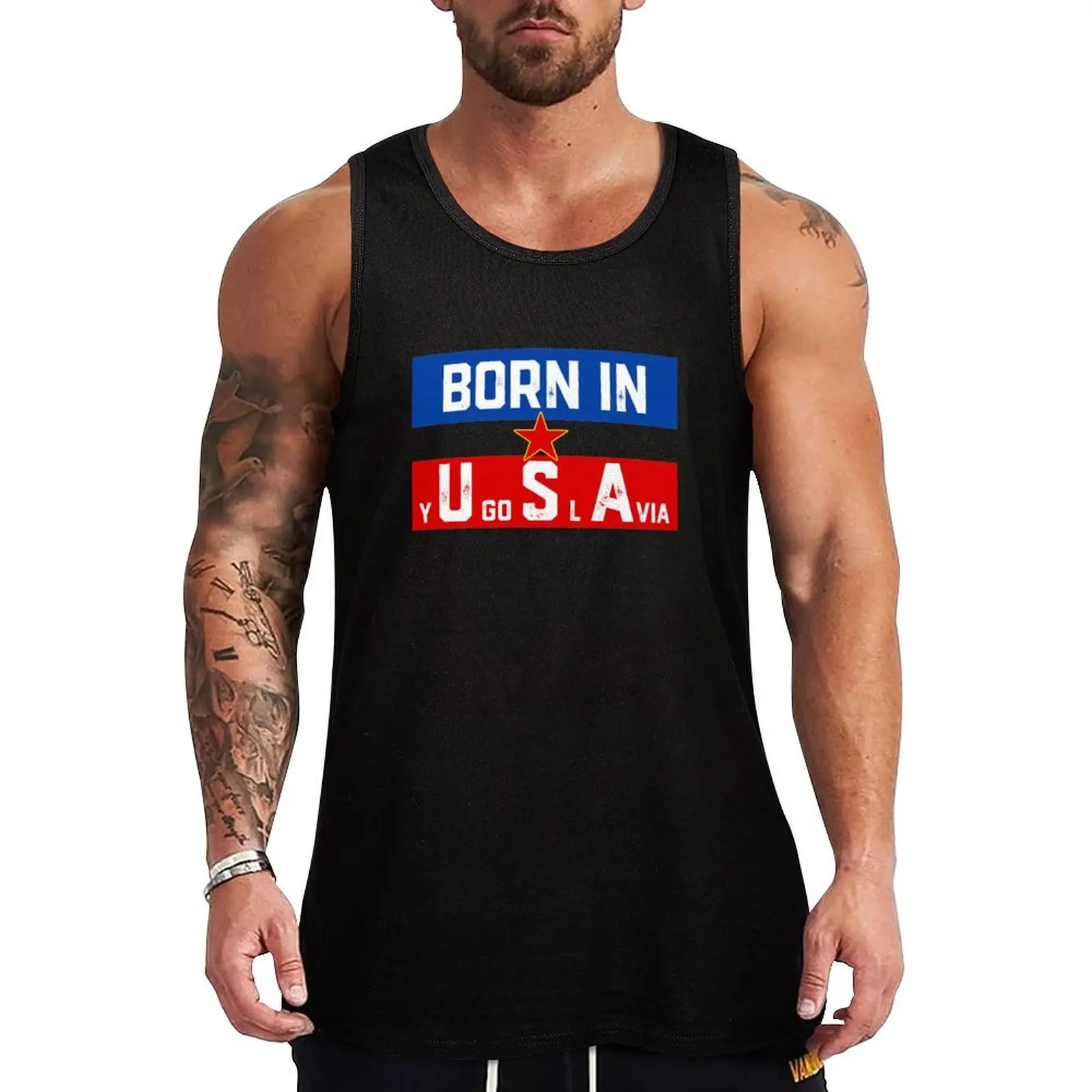 

Born In Yugoslavia Tank Top Active Tank Top Lightweight Workout Gym Sleeveless