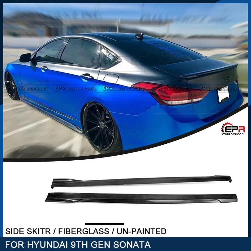 For Hyundai 9th Gen Sonata LF FRP Exterior Side Skirt Extension (All model) Fiber Glass Door Accessories Racing Car Styling