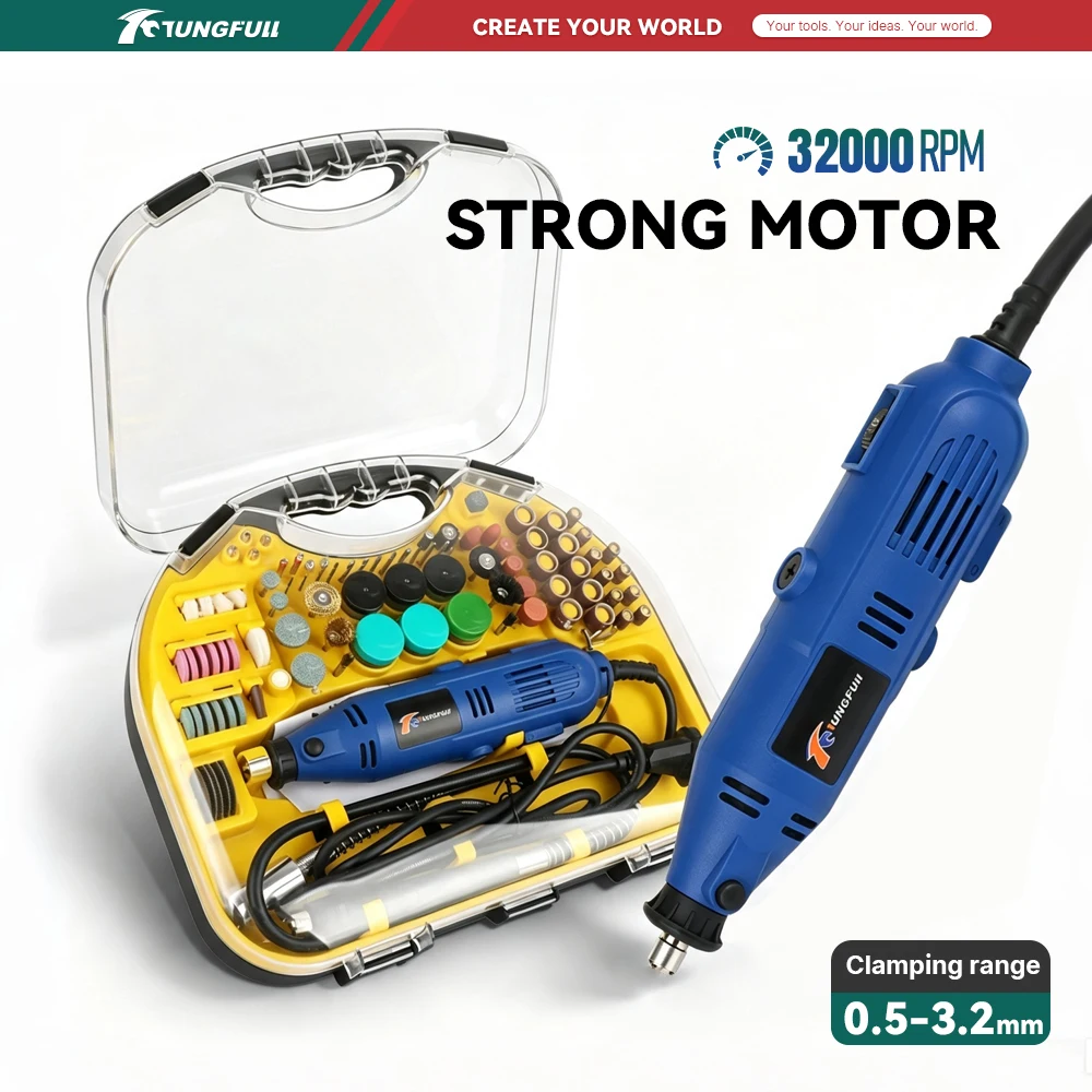 Multi‑Speed Electric Rotary Drill Grinder Engraver Pen 211‑Piece Grinding Bit Kit 110‑220V for Cutting Polishing Jewellery DIY