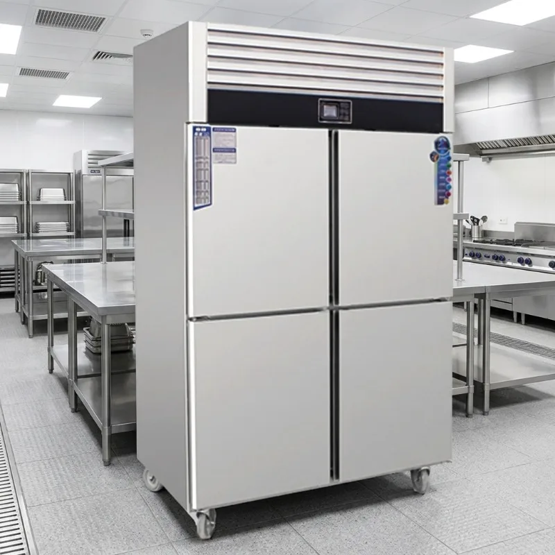 Airo Durable Stainless Steel Commercial Freezer with Direct Cooling & Air Cooling 4-Door Options High Productivity