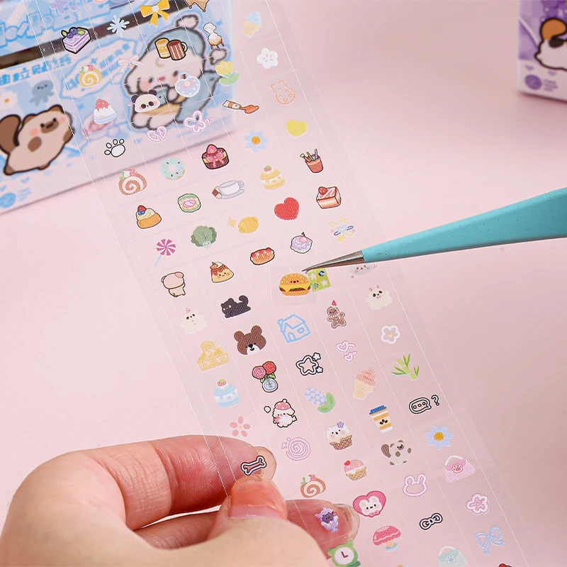 400 + قطعة ملصقات الكرتون لطيف سحب الشريط مخطط اكسسوارات ملصقات ل المجلات سكرابوكينغ عيد الميلاد هدية عيد ميلاد #5