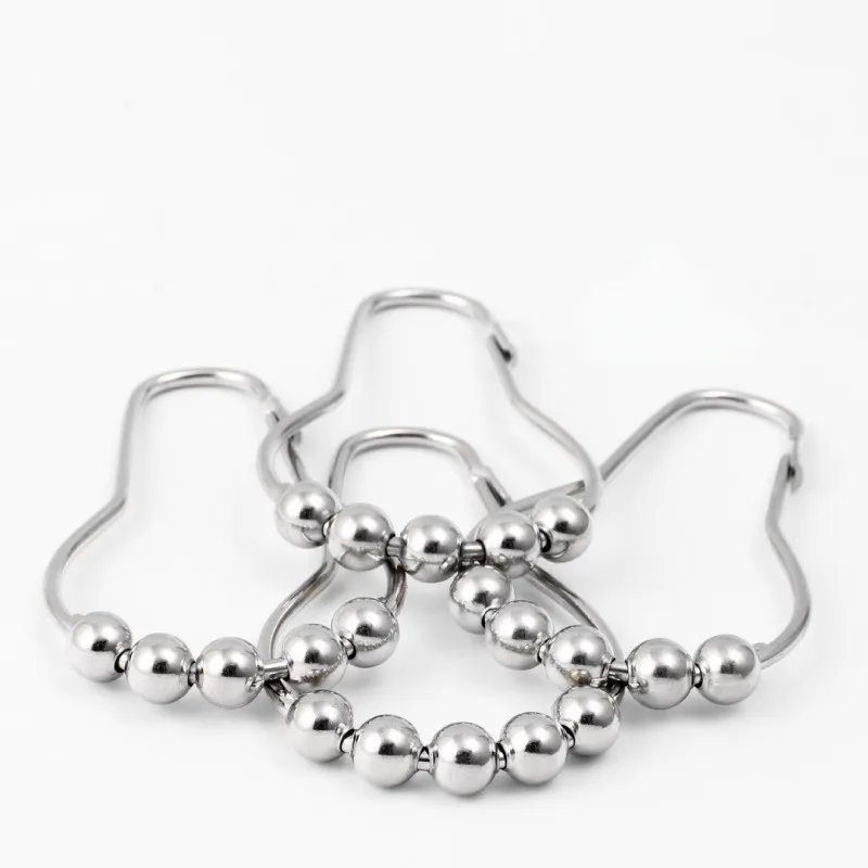 Gourd Style Rolling Ball Curtain Rings 37 pcs, Smooth Non-Stick Glide, Bedroom Curtain & Bathroom Shower, Easy Mount