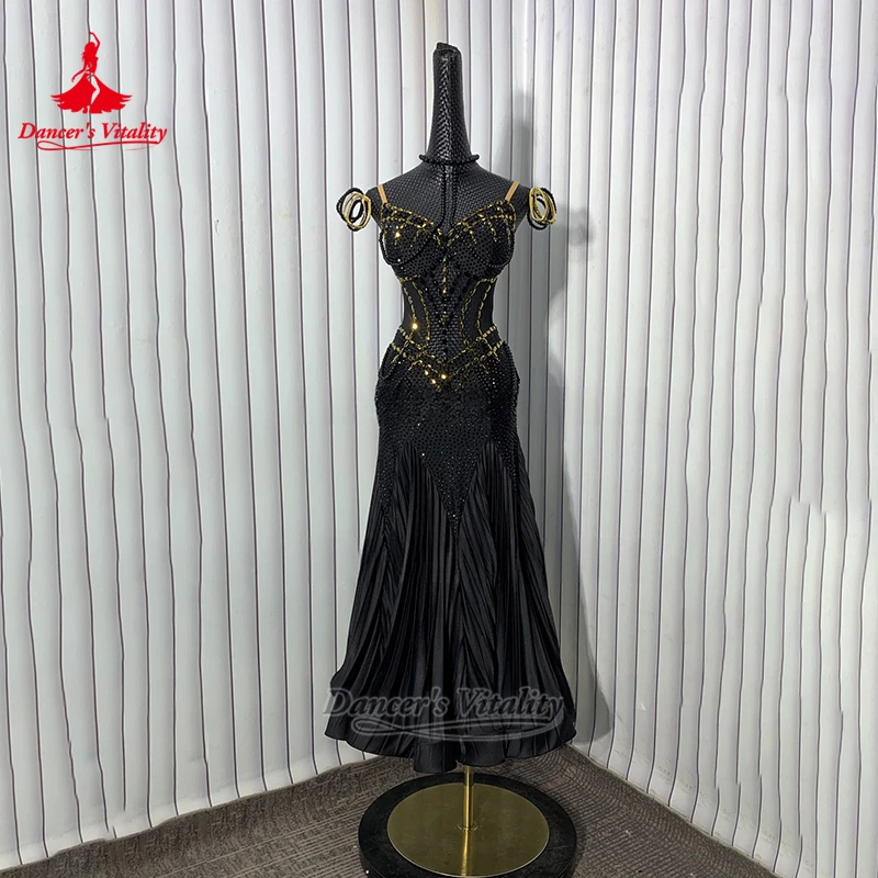 Blackpool Dance Festival Ballroom Sleeveless Wrapped Hip Dresses Custom Dancer's Vitality Adult Teenagers Waltz Foxtrot Clothing