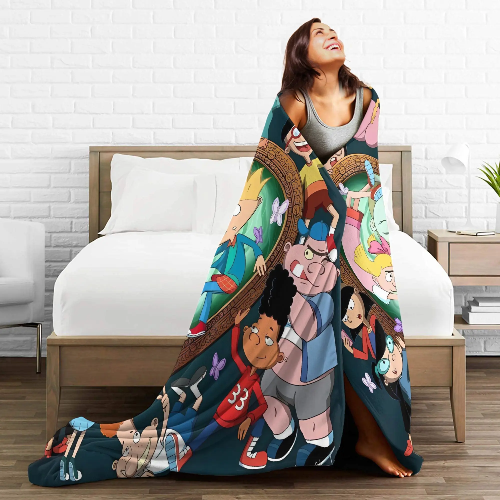 يا أرنولد البطانيات جودة شخصيات دافئة للغاية رمي بطانية الشتاء الفتيات الفتيان المفرش الرسم في الهواء الطلق #4