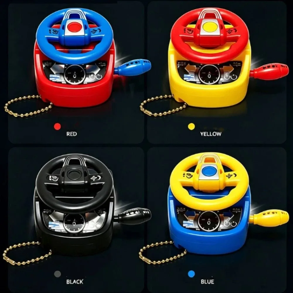 Mini Fidget Keychain Shiftable Various colors Simulated Steering Wheel Illumination Rotatable Steering Wheel Keychain