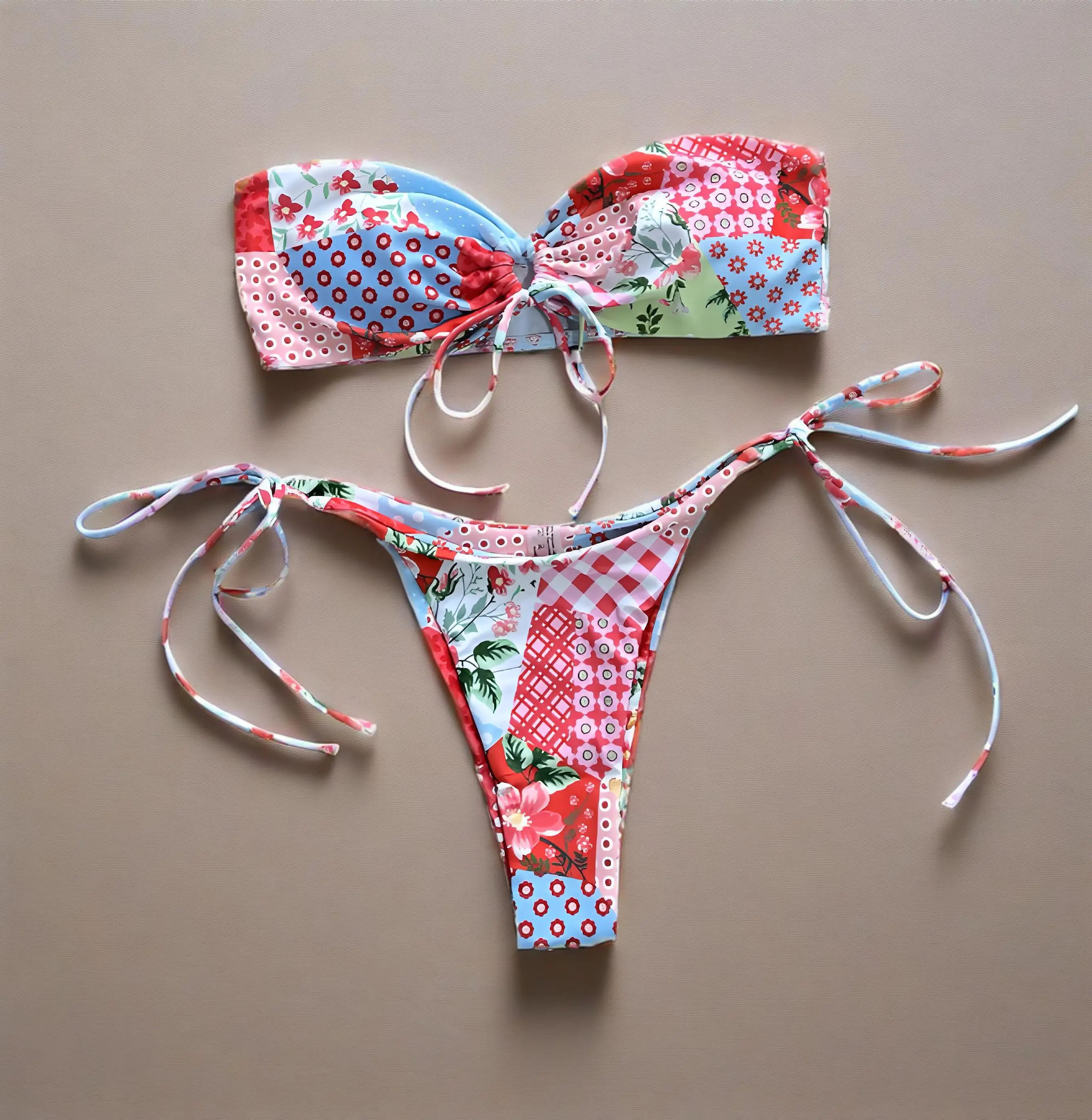 

Женское бикини Maillot de Bain Femme — сексуальное бикини с цветочным принтом, купальник 2025: купальник из двух предметов для горячих источников и пляжа