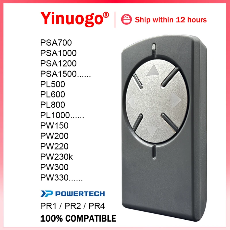 

POWERTECH Electric Garage Door / Gate Remote Control 433MHz Rolling Code Compatible With Powertech PR2 PR4 PR1 Remote Control