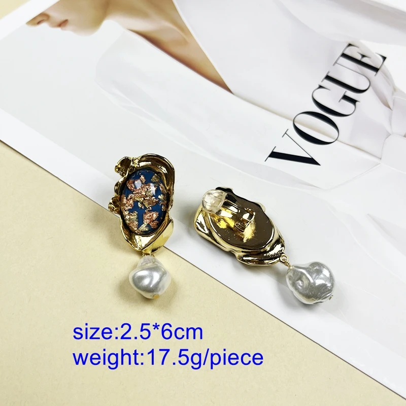 Irregular Pendant Earrings Glitter Resin Polished Fashion Accessories For Women