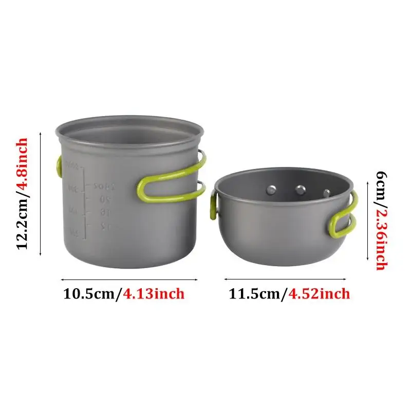 مجموعة أواني التخييم خفيفة التخييم تجهيزات المطابخ فوضى عدة تسلق الجبال في الهواء الطلق للطبخ الرحلات نزهة المشي لمسافات طويلة الصيد أدوات المائدة