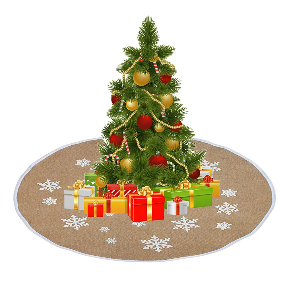 

Christmass Tree Skirt Fabric Chic Small Skirts Holiday Farmhouse Bohemian Burlap