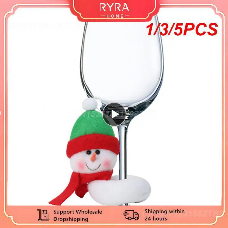 1/3/5PCS Snowman Wine Bottle Set Happy Charming Restaurant Wine Bottle Cover Unique Practical Dress Up Champagne Bottle Set