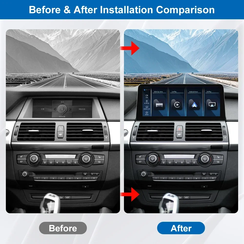 For X5/X6 E70 E71 Car DVD Player 10.25''/12.3'' Touch Screen Supports CCC System GPS Navigation Features Carplay Android
