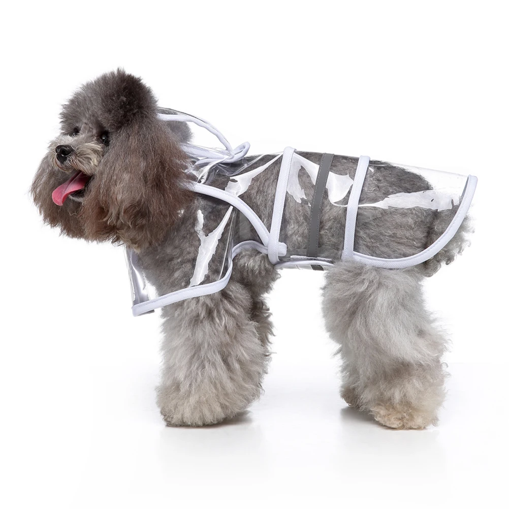 

Pet Raincoat Dog Jacket for Large Dogs Reflective Waterproof Puppy Hood with Strips
