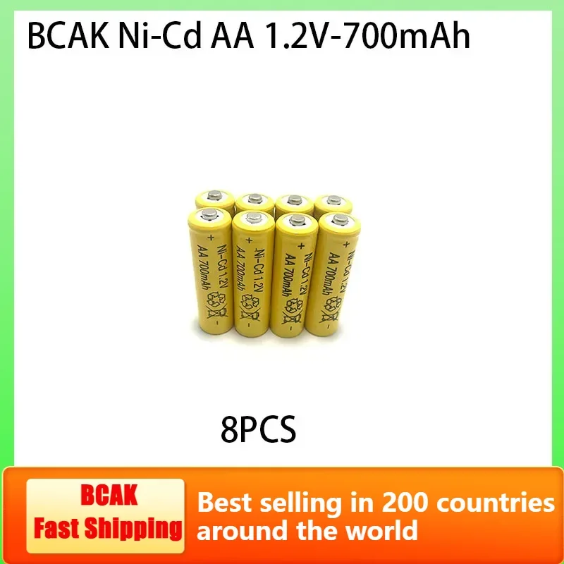 HOT Brand New 8 PCS AA Batteries 1.2V 700MAH Ni-Cd Rechargeable Battery Suitable for Computer Mouse Remote Alarm Clock Toy Shave