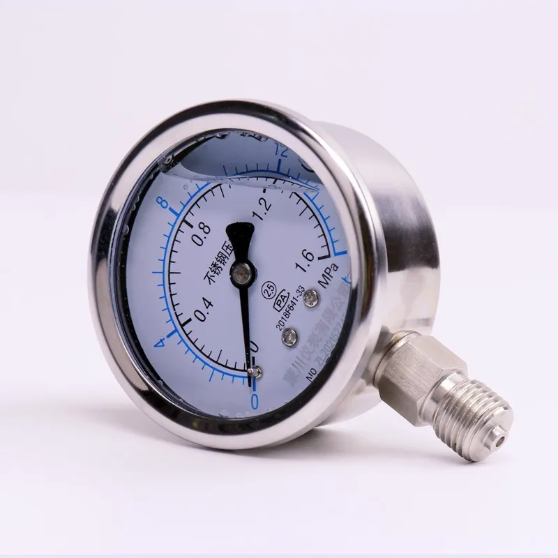 0-60Mpa Anti-vibration Pressure Gauge Glycerin Free Oil Filled Hydraulic Manometer Thread G1/2 G1/4 Air Compressor Water