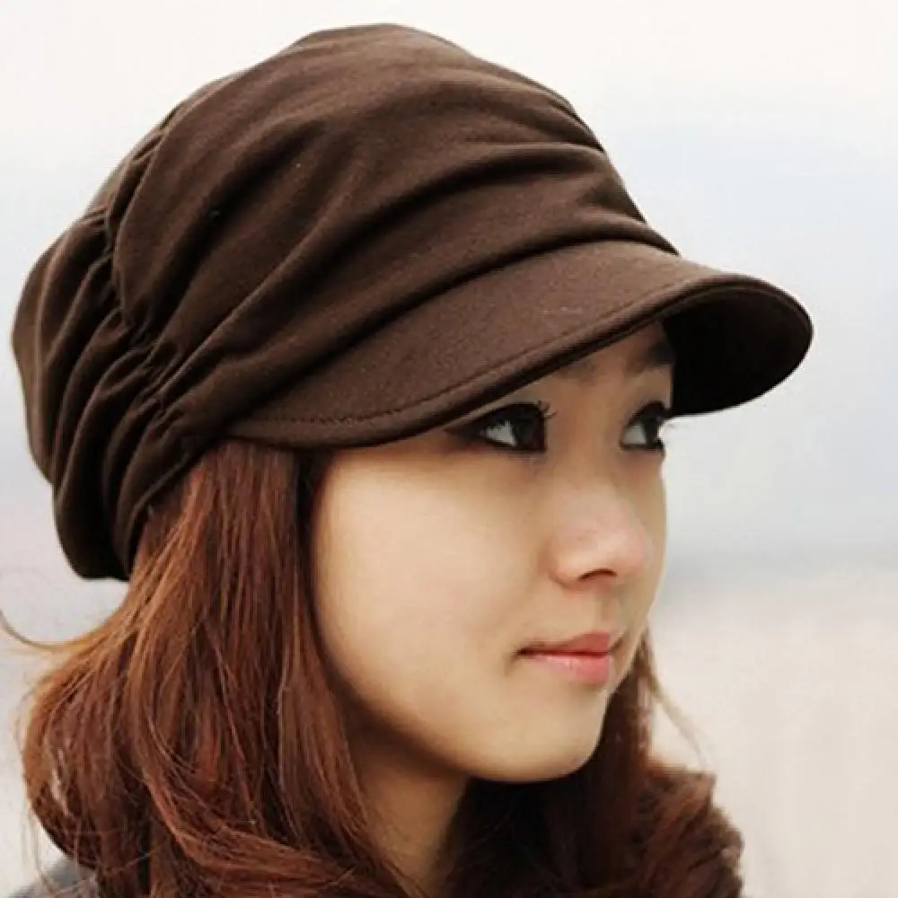 Peaked Cap Fashion Casual Hat Women Pleated Outdoor Sports Travel Sunhat