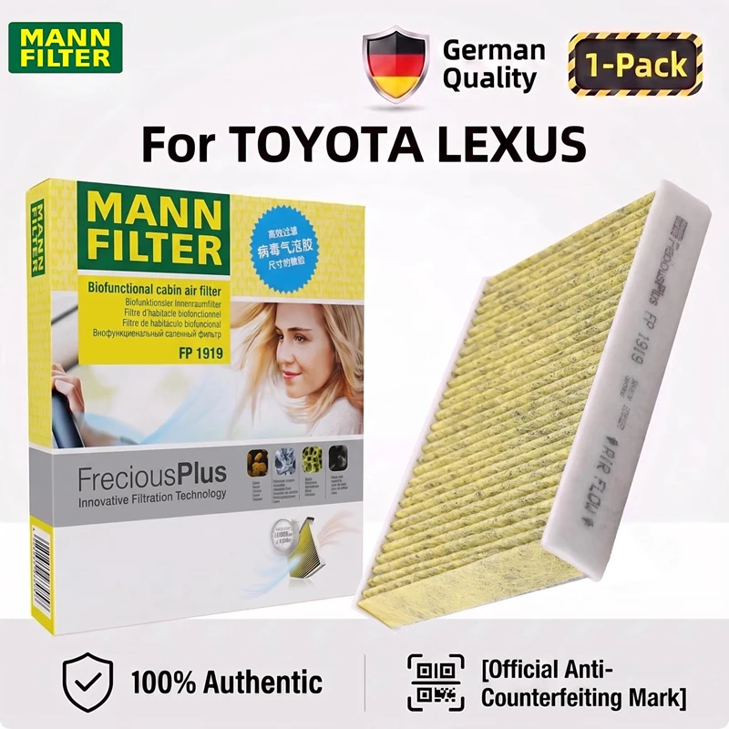 Image of MANN FILTER FP1919 Innenraumluftfilter für TOYOTA Corolla Prado LEXUS CT ES GS GX LX NX 8713950060 87139-30040