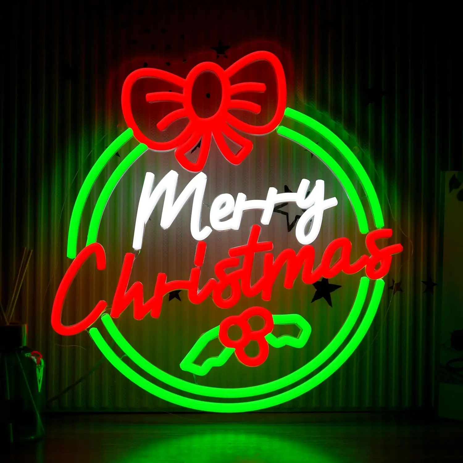 

Merry Christmas Neon Sign USB Dimmable Neon Light for Christmas Dining Room Modern Home Decor Led Bow Sign Gift Xmas Light