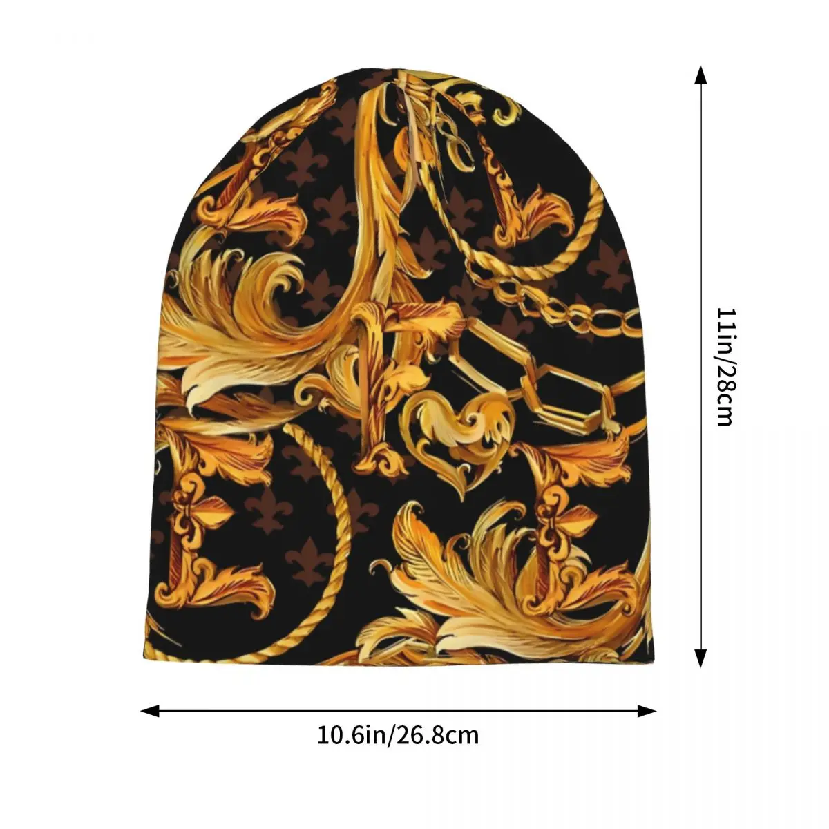 Baroque Golden Bonnet Hats Hip Hop Outdoor 17th Century Skullies Beanies Hat Unisex Warm Dual-use Cap