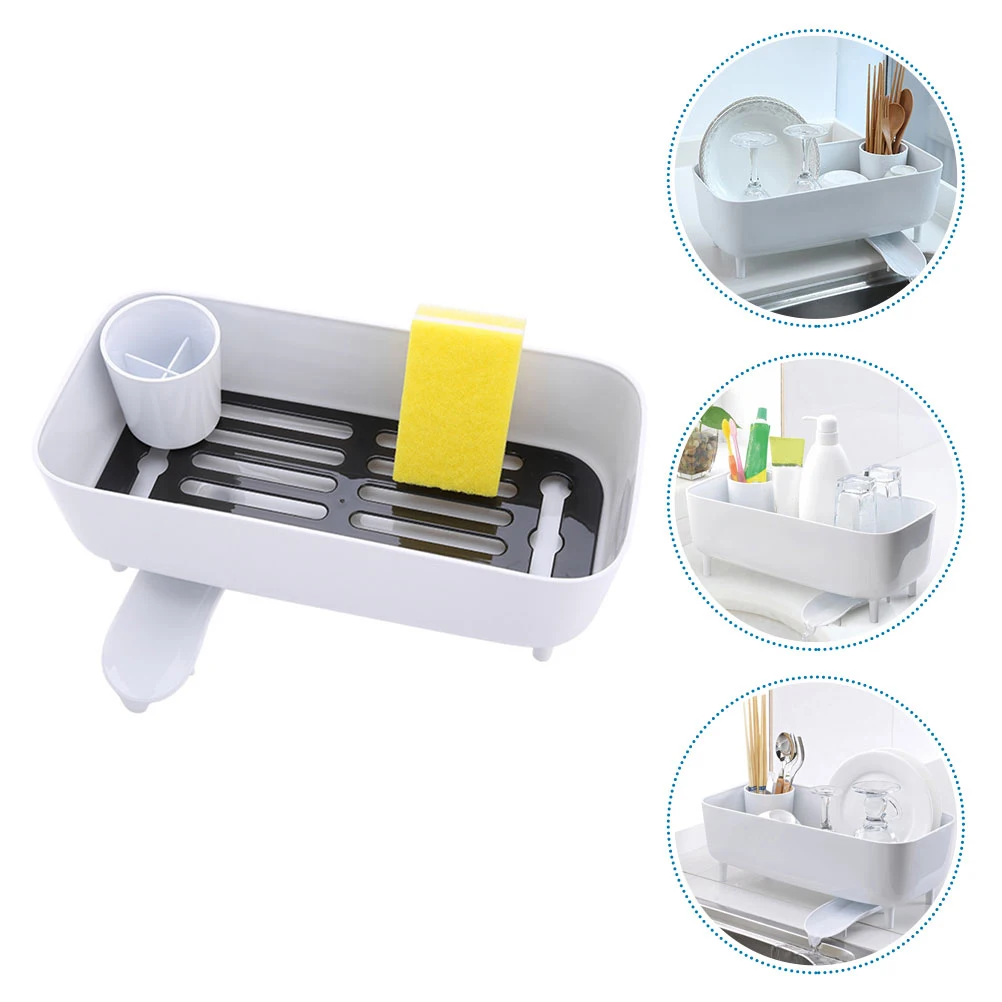 

Plastic Dish Rack Large Capacity Draining Design Kitchen Storage Box Tableware Holder Home Supplies Household Rack