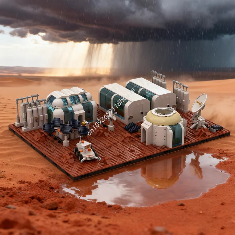 

1807 шт. MOC модульная диорама Марса, пространственная модель, строительные блоки, сборка, творческое образование, Рождественский подарок, детская игрушка на день рождения